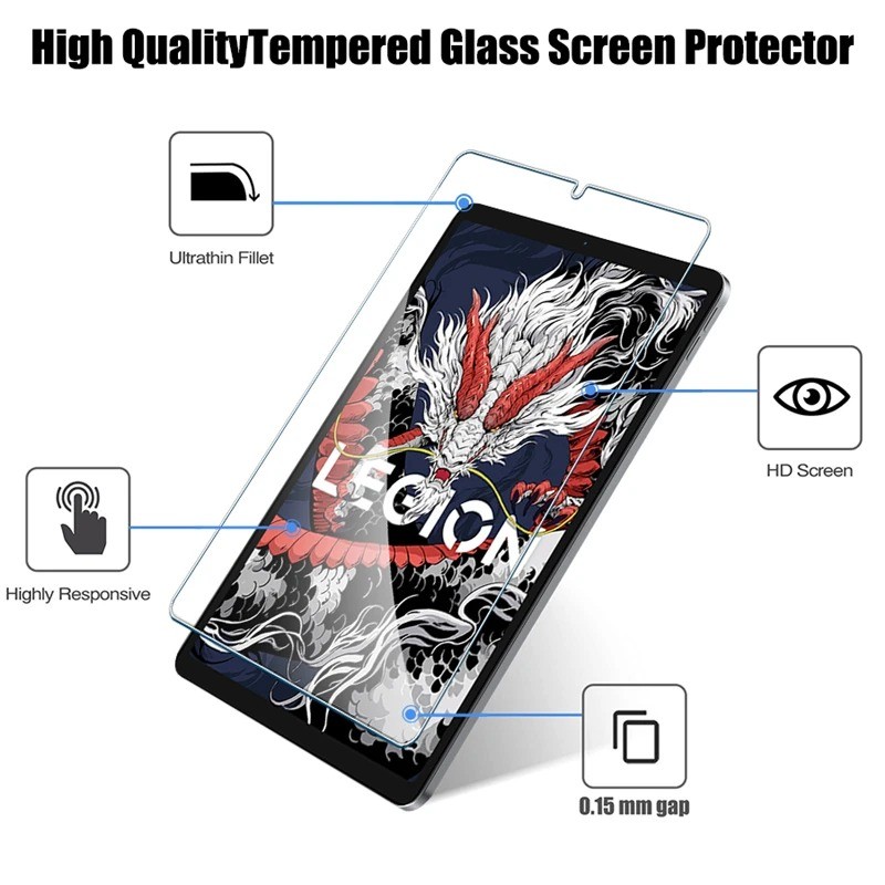 Lenovo LegionY900 2 Chiếc 999D HD Trong Suốt Kính Cường Lực Cho Lenovo Legion Tab Go Y900 Y700 2022 2023 2025 8.8 14.5 inch Chống Vân Tay Chống Ánh Sáng Xanh Bảo Vệ Màn Hình Máy Tính Bảng
