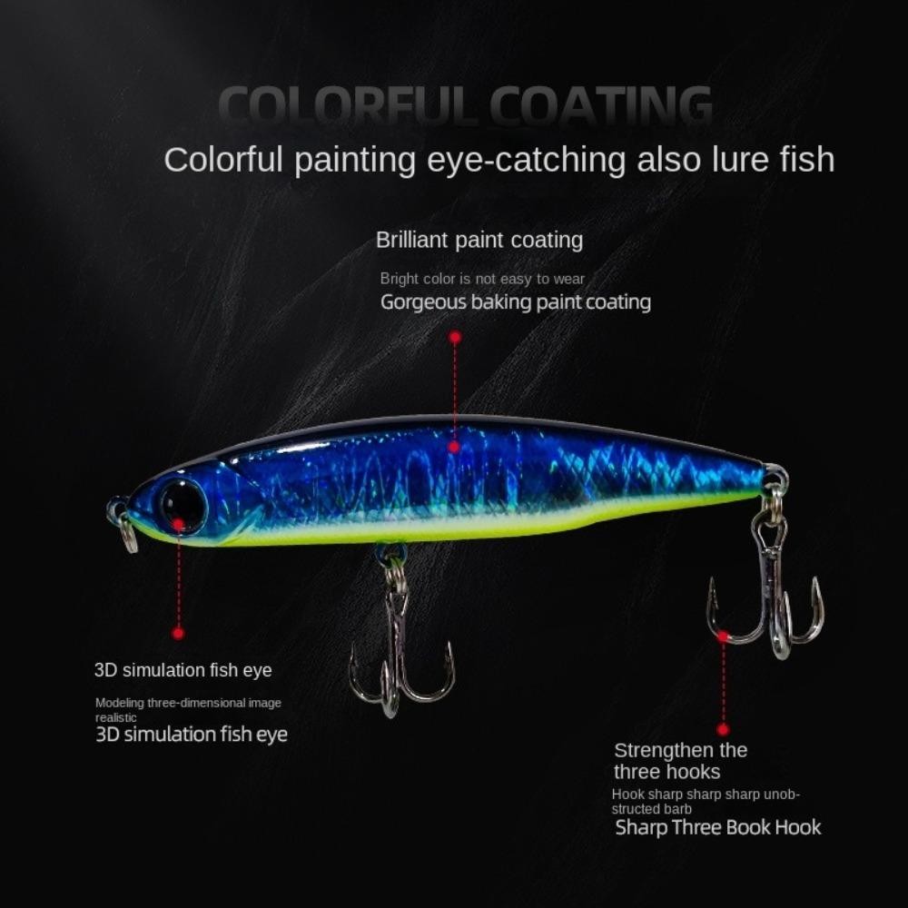 Mồi Cá Wobbler Bút Chì Cho Bass với VMC Treble Hook 5g & 11.5g - Phù Hợp Đi Bộ Cùng Chó