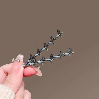 MAUROPOLI Kẹp Tóc Lá Thủy Tinh Một Từ Bên Gãy Cao Cấp Phong Cách Mới Nữ Mũ Đội Đầu