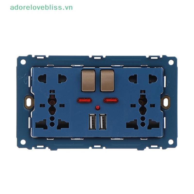 THÊM Ổ cắm điện treo tường Đa năng 5 lỗ 2.1A Cổng sạc USB kép Ổ cắm BSS