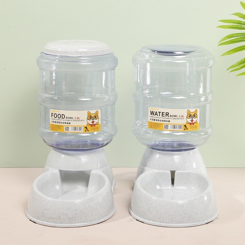 Bình uống nước tự động và bát ăn tự động cao cấp cho chó mèo 3,8 lít có thể tháo rời không trượt