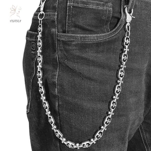 Hnkmp Gothic Punk Vòng eo dây xích kim loại cho nữ, hip-hop rock, thời trang trang trí quần jeans, quà tặng