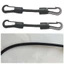 Dây đai ICUCKO Dây đàn hồi nhỏ, Móc đôi Dây Bungee mini màu đen Dây đàn hồi, Dây mini 10cm chất lượng cao Dây cắm trại di động Dây Pom Cung cấp ngoài trời