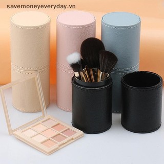 [savemoneyeveryday] Xô cọ trang điểm bằng da Túi đựng mỹ phẩm du lịch di động Bàn chải trang điểm chống bụi đa chức năng Dụng cụ làm đẹp [vn]
