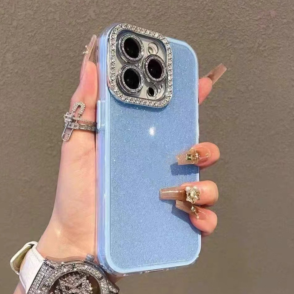 Ốp Điện Thoại Phim Ống Kính Lấp Lánh Cho iPhone 17 Pro Max 16 Plus 15 14 13 12 11 Vỏ Bảo Vệ Chống Sốc