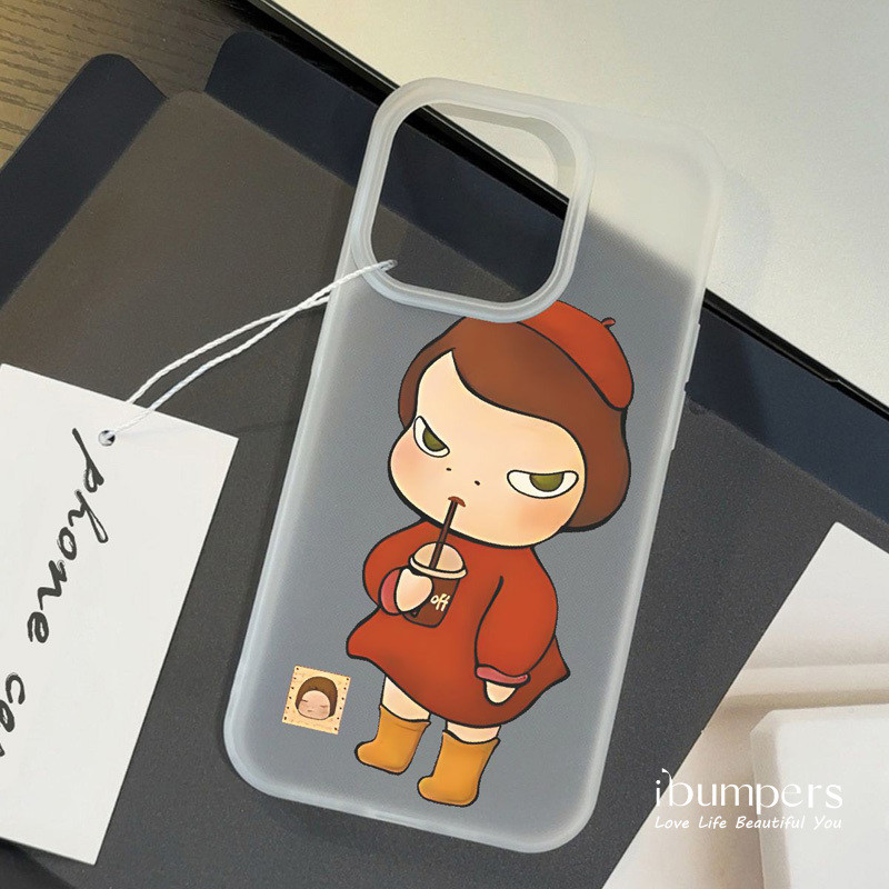 ibumpers Ốp Lưng IPhone Họa Tiết Hoạt Hình Nghệ Thuật Đơn Giản Ốp Điện Thoại Trong Suốt Nhám Mờ TPU Mỏng Chống Sốc Chống Bẩn Cho IPhone 16 15 14 12 13 11 Pro Max IP 7 8 Plus X XS XR