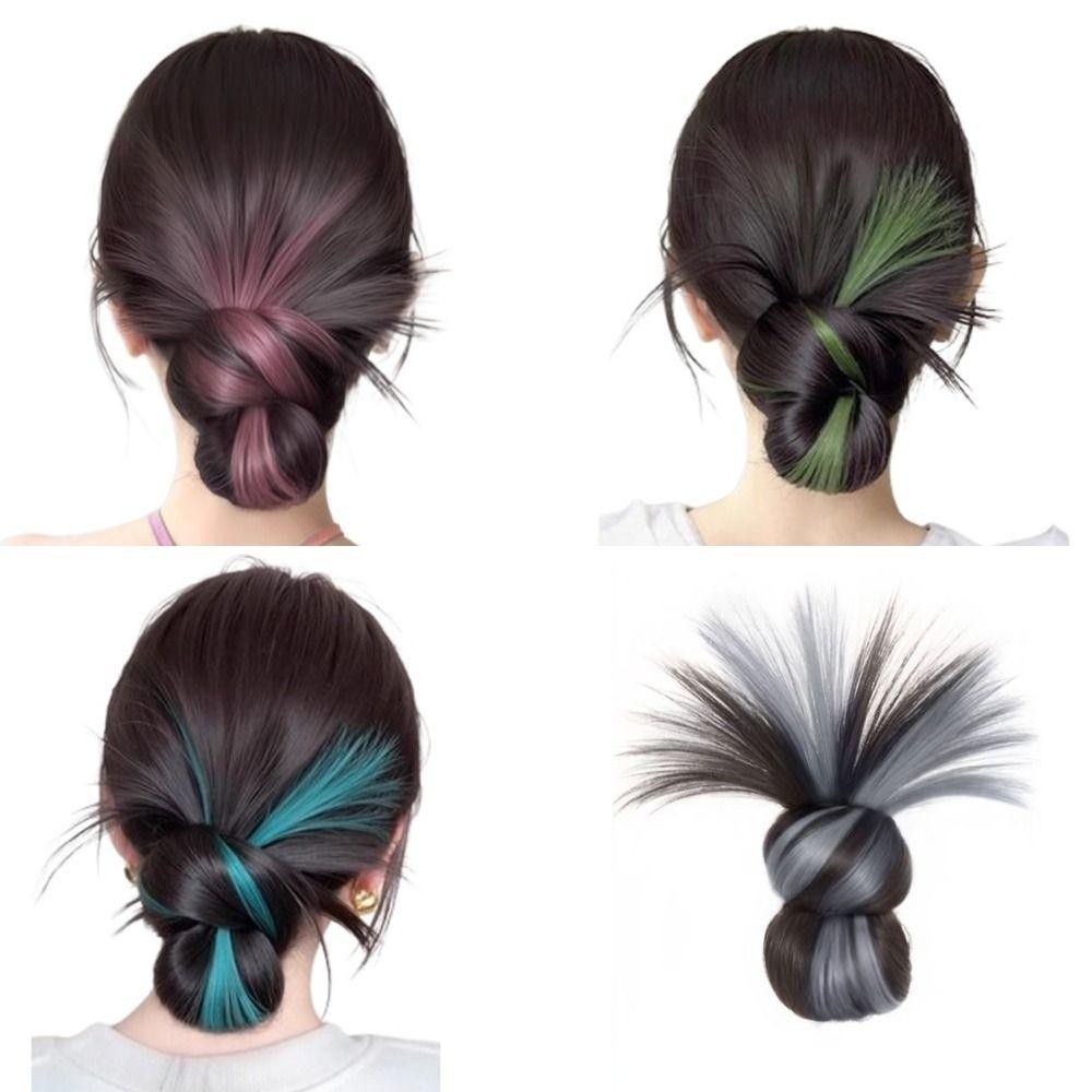 LACYES Flower Bun Head Tóc Giả, Highlight Claw Clip Messy Curly Chignon, Thời Trang Tự Nhiên Lông Tơ Tóc Giả Miếng Sử Dụng Hàng Ngày