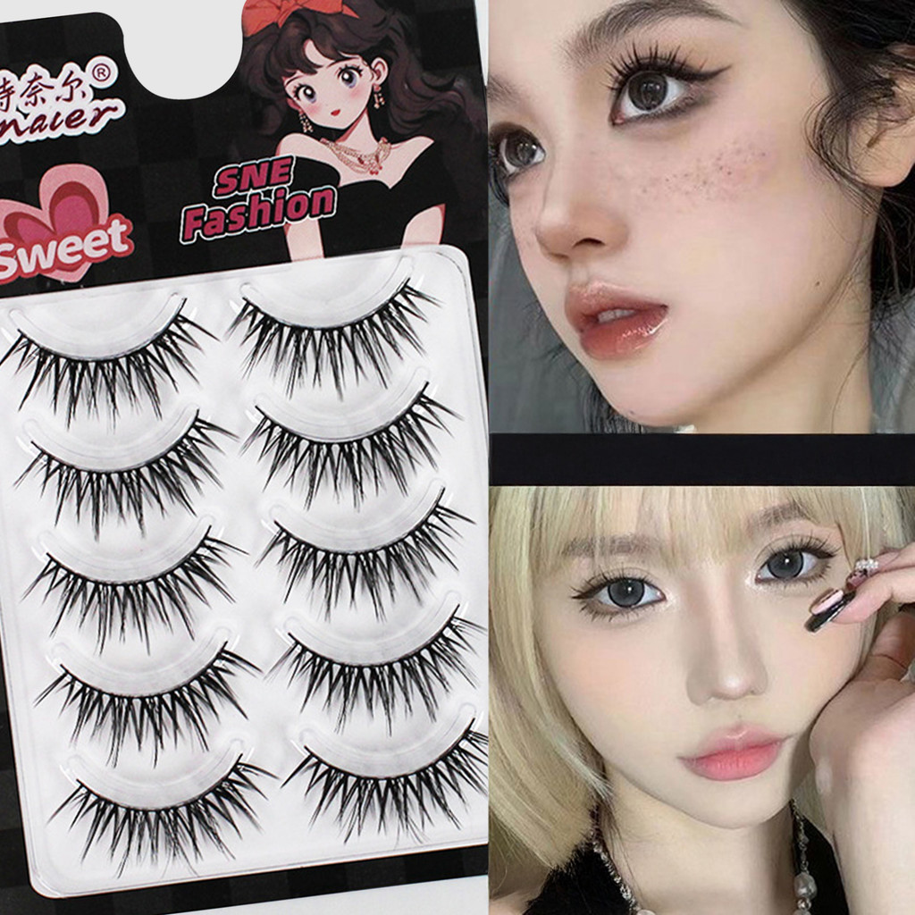 Có Thể Tái Sử Dụng Dải Wispy Giả Mi DIY Anime Full Dải Mi Cho Làm Đẹp Mắt Cosplay DIY Trang Điểm