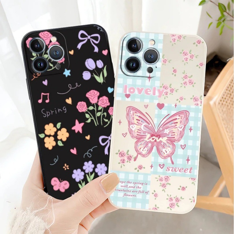 Ốp Điện Thoại Silicon Mềm Chống Sốc Cho Huawei Nova 13i 7i 3i 4e 5T Y70 Y71 Y72 Y7A Y9S Y9 Prime 2019 Vỏ Bướm Trong Vườn Lãng Mạn