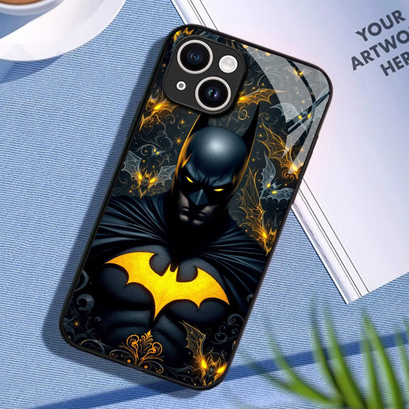 Ốp Điện Thoại Thủy Tinh batman 09 Cho IPhone 16 15 14 13 12 11 Pro XR XS Max Plus Mini X XR 8 7 6s SE2 / 3