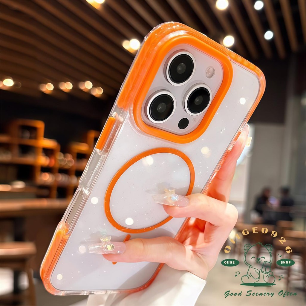 Túi khí lấp lánh từ tính Vỏ điện thoại iphone16 Pro Max 15 14 13 12 11 vỏ cho vỏ iPhone Vỏ mềm silicon TPU chống sốc
