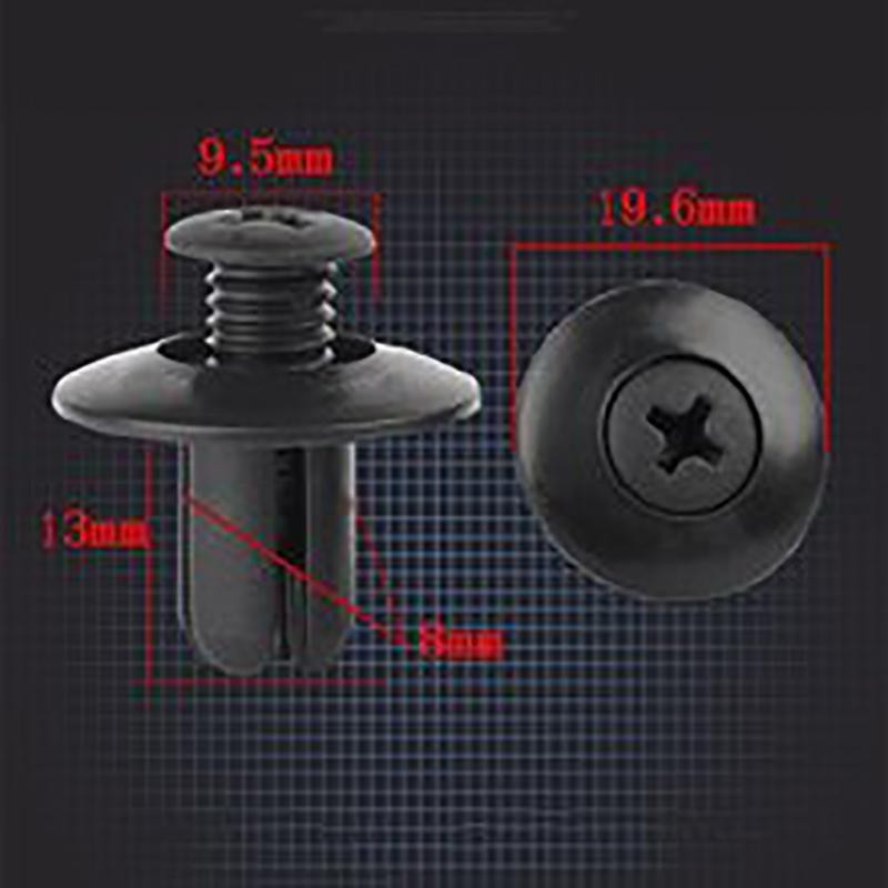 TMOY 50 / 100 Chiếc 8 Mm Nhựa Đinh Tán Dây Vít Ô Tô Ốp Lưng Đen Đinh Tán Ô Tô Dây Kẹp Cho TRX680 TRX650 TCVN