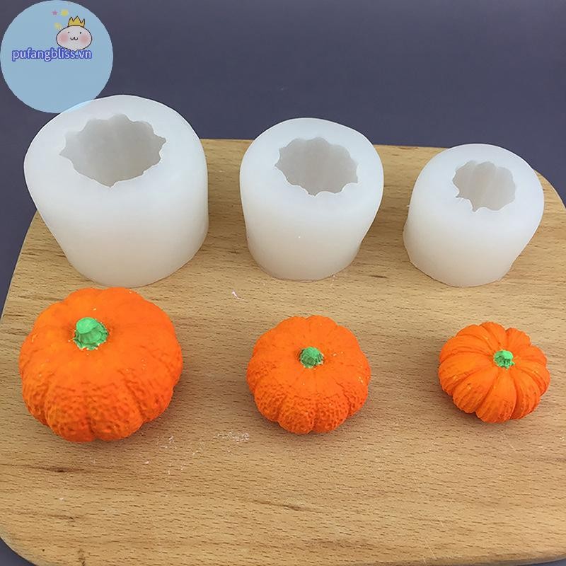 Pufangbliss 1 Silicone 3 Kích Thước Halloween 3D Khuôn Bí Ngô Trang Trí Khuôn Bánh VN
