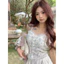 Áo croptop hai dây hoa nhí cúp ngực, áo bra nữ thời trang retro đường phố