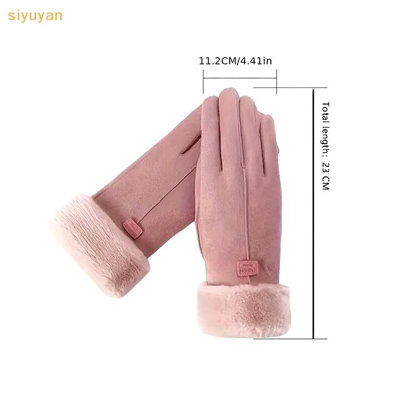 Siyuyan Thời Trang Nữ Thu Đông Dày Sang Trọng Găng Tay Dễ Thương Ấm Áp Găng Tay Full Ngón Màn Hình Cảm Ứng Ngoài Trời Găng Tay Thể Thao Găng Tay Nữ VN