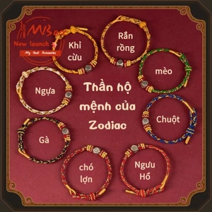Phụ Kiện Cung Hoàng Đạo Tám Thần Hộ Mệnh Vòng Tay Nam Nữ Cặp Đôi Quà Tặng Dệt Tay Benming Năm Thỏ Malone Vòng Tay Gà