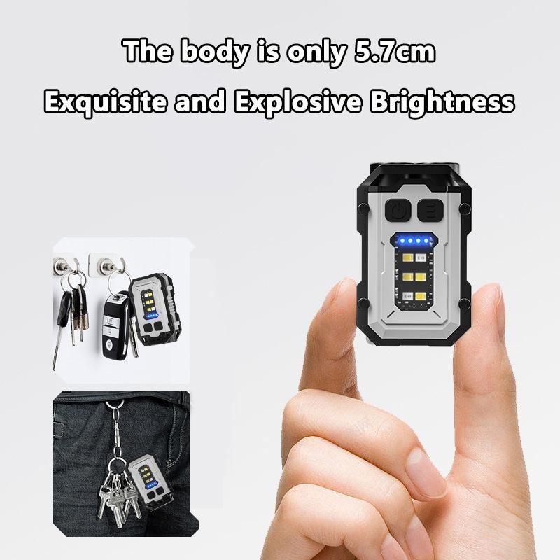 Panpia LED Đèn Pin Sáng Cao Di Động Móc Khóa Ánh Sáng Kép Nguồn Sáng Cắm Trại Ngoài Trời Câu Cá Dụng Cụ Đa Năng Đèn Pin HEVN