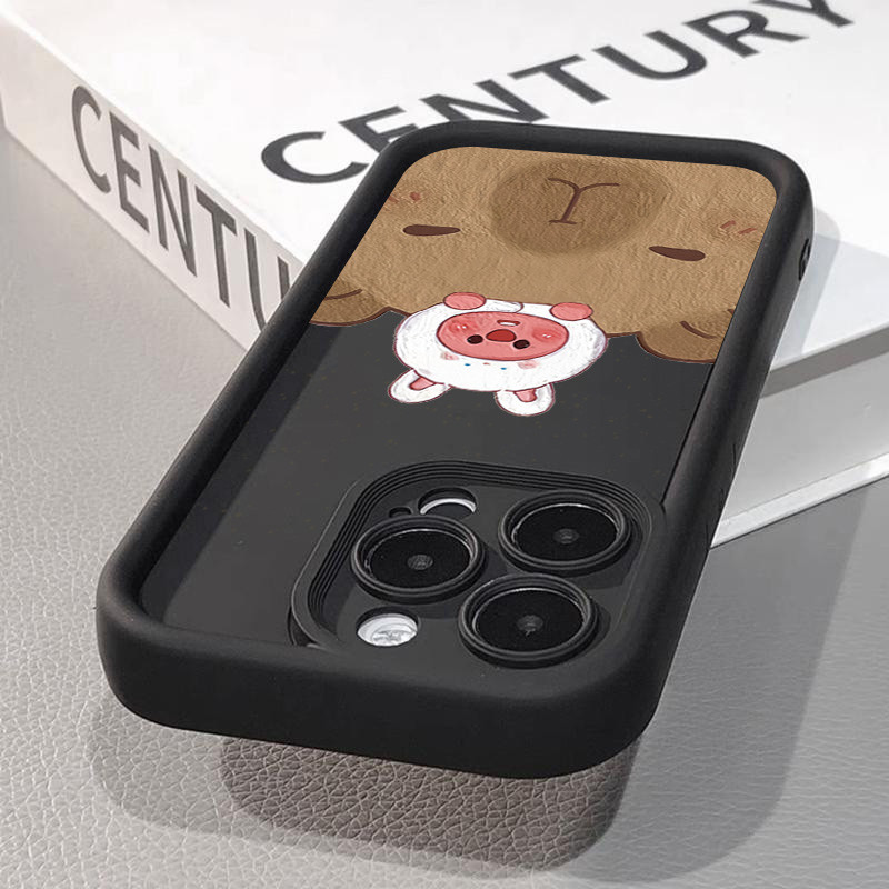 Ốp Cho iPhone 16 11 12 13 14 15 Pro Max Cho iPhone XR X XS Max 7 8 Plus SE2020 2022 Họa Tiết Vui Nhộn Dễ Thương Thỏ Capybara Vỏ Chống Sốc