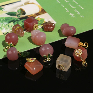 Yanjin Agate Persimmon Khóa an toàn Mặt Dây chuyền diy Vòng tay dệt tay Phụ Kiện Vòng Cổ Đồ trang sức nhỏ tự nhiên Yanyuan