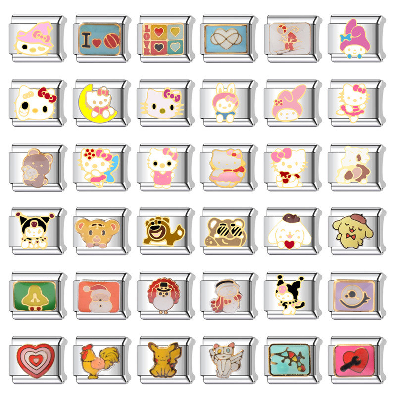 Mô-đun Ý Hoạt Hình Phổ Biến Hoạt Hình Winnie The Pooh Vòng Tay DIY Mô-đun Ý Nối Vòng Tay Mèo Trang Sức