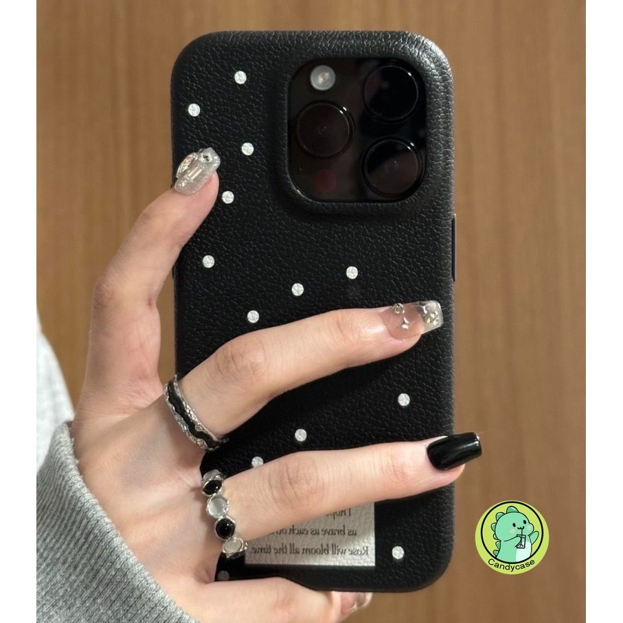 Vỏ Da Giả Cho OPPO Reno 12 11 A97 A96 A76 Reno 8T 5G 8Z 7Z 8 7 Lite 6 5 4Z A73 5G A58X A78 A57 A77 5G A15s Vỏ Đơn Giản Dễ Thương Chấm Bi Màu Kẹo Vỏ Điện Thoại Mềm