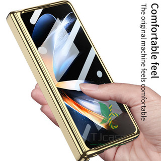 Vỏ bọc trong suốt pha lê mạ điện từ tính Samsung Galaxy Z Fold 6 Z Fold 5 Z Fold 4 Bản lề Full Mặt trước Kính cường lực Vỏ phim