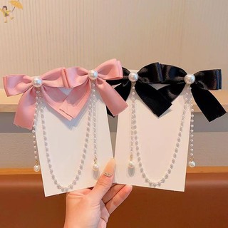 [Gou] Thanh Lịch Vintage Nơ Ngọc Trai sel Dây Xích Kẹp Tóc Ngọt Ngào Kẹp Tóc Thời Trang Phụ Kiện Tóc VN