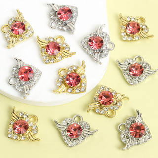 10 Chiếc Tinh Tế Lấp Lánh Đôi Cánh Thiên Thần Trái Tim Đỏ Quyến Rũ Với Pha Lê Kim Cương Giả, Vòng Cổ Thời Trang Vòng Tay Bông Tai Gothic Trang Trí Quần Áo DIY Lãng Mạn Trái Tim Tình Yêu Mặt Dây Chuyền