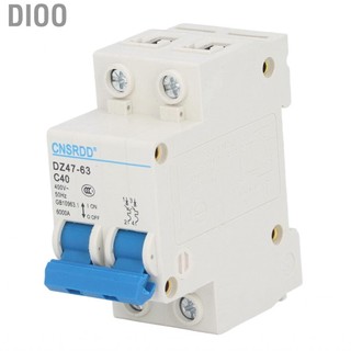 Dioo Bộ ngắt mạch 2P PA66 Vỏ nylon Công tắc không khí điện áp thấp Khóa kẹp ổn định Chất chống cháy cho hệ thống chiếu sáng dân dụng