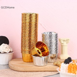 Gcdhome 50 Chiếc Cupcake Giấy Gói Bánh Vàng Bạc Cupcake Nướng Cốc HOT