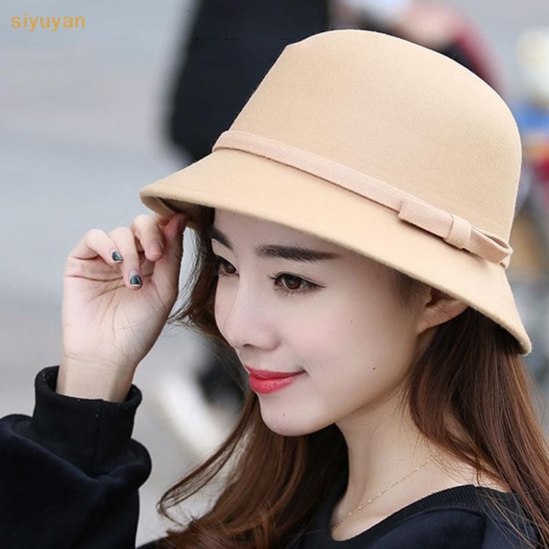 Siyuyan Thu Đông Pháp Nơ Xô Mũ Nữ Ngọt Ngào Nỉ Có Hình Gấp VN