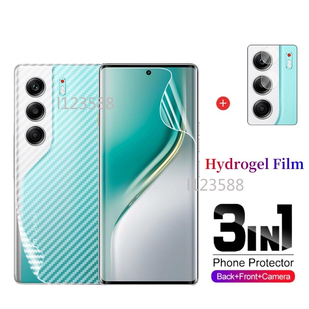 Dành Cho Tecno Camon40 Phim Hydrogel 3 Trong 1 Cho Tecno Camon 40 50 30 Pro Premier 5G 4G 2025 Camon50 Mặt Trước Chống Nhìn Trộm Riêng Tư Mặt Sau Bảo Vệ Màn Hình Camera Bảo Vệ Ống Kính Mềm Trong Suốt Mỏng