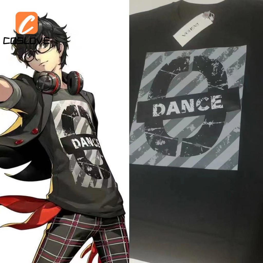 Persona 5 Amamiya Ren Khiêu Vũ Đảng Cosplay Quần Áo Tay Ngắn Áo Thun Phù Hợp Với Người Lớn Trang Phục Hàng Ngày Cosplay Anime Trò Chơi Trang Phục