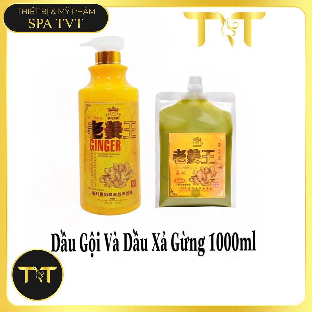 Dầu Gội Gừng 1000ml, Dầu Xả Gừng 1000ml Dưỡng Sinh, Giảm Gàu, Mềm Mượt Tóc, Chăm Sóc Da Đầu TVT