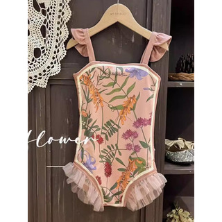 Mùa Hè Bé Gái Ngọt Ngào Sling Đồ Bơi Cho Bé Một Mảnh Đồ Bơi Ren Trẻ Em