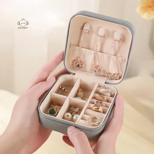 Maybest Trang Sức Người Tổ Chức Hộp Trang Sức Di Động Hiển Thị Hộp Đựng Trang Sức Du Lịch Nút Da Bảo Quản Dây Kéo Trang Sức Joyero Màn Hình {VN}