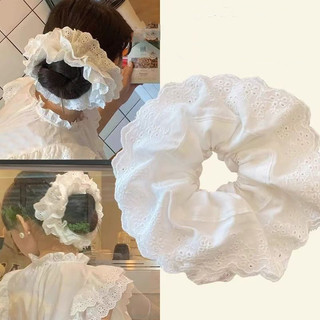 Dây buộc tóc hai lớp ren rỗng xếp li ruột già buộc tóc đuôi ngựa