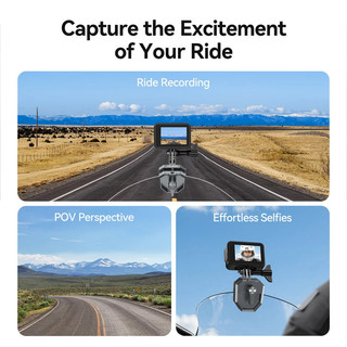 TELESIN Camera Hành Động Xe Máy Kính Chắn Gió Kẹp Gắn Giá Đỡ Cho Gopro Insta360 DJI Phụ Kiện Camera Hành Động POV Bắn