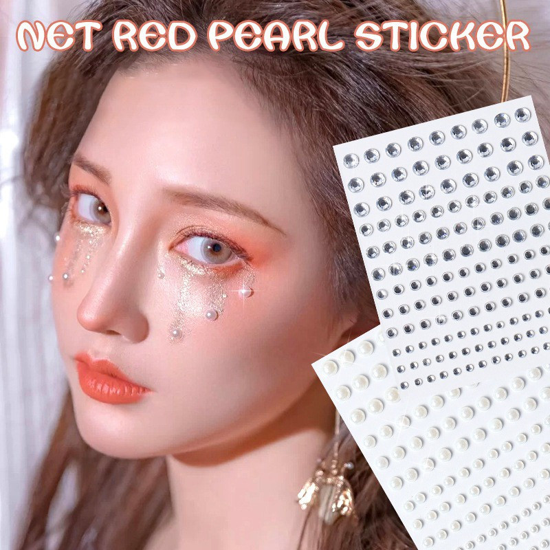 Miếng dán hình xăm dùng một lần Trang sức mặt 3D Nhãn dán trang trí kim cương giả - DIY Eyes Face Body Makeup Art Crafts Phụ kiện
