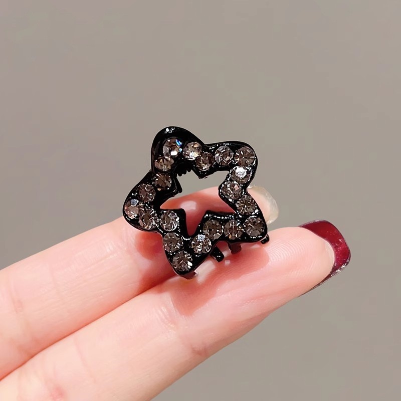 MAUROPOLI [Sẵn sàng] Kẹp kim cương giả ngôi sao năm cánh nhỏ tinh tế Hàn Quốc Ánh sáng sang trọng đính kim cương Nổ gãy Kẹp tóc kiểu mới Phụ kiện tóc bên phụ nữ