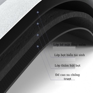 Thảm lau chân silicon chống trượt siêu thấm đế cao su dày dặn cao cấp