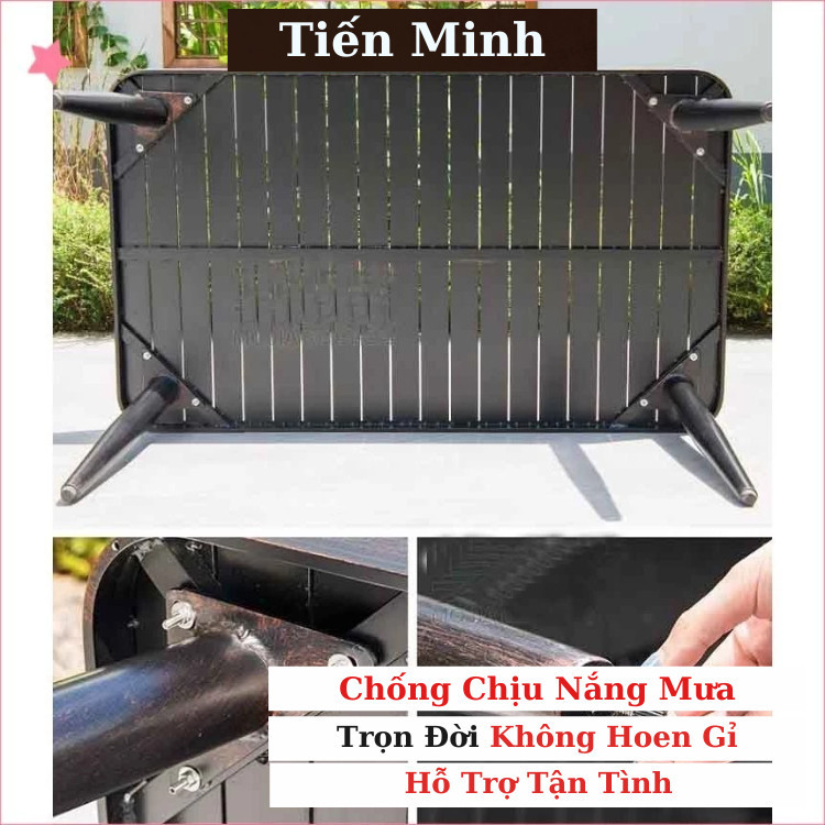 Bộ bàn ghế sân vườn ngoài trời HCN Bộ bàn ghế ban công ngoài trời nhôm đúc Bàn ghế ngoài trời - BO01