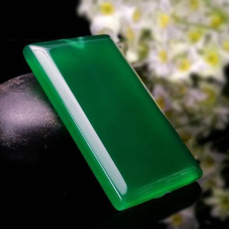 Chalcedony Mã Não An Toàn Không Có Thẻ Vuông Thẻ Mặt Dây Chuyền Nam Nữ Mặt Dây Chuyền