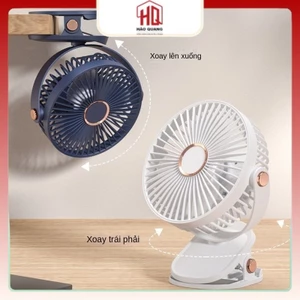 Quạt mini để bàn tích điện 5 mức độ gió, có đèn ngủ 5000 mha, hoạt động 6h-8h [bảo hành 6 tháng]