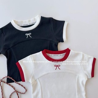 A55-[tomnaukids] Áo cộc tay thêu nơ cho bé gái size từ 8-35Kg