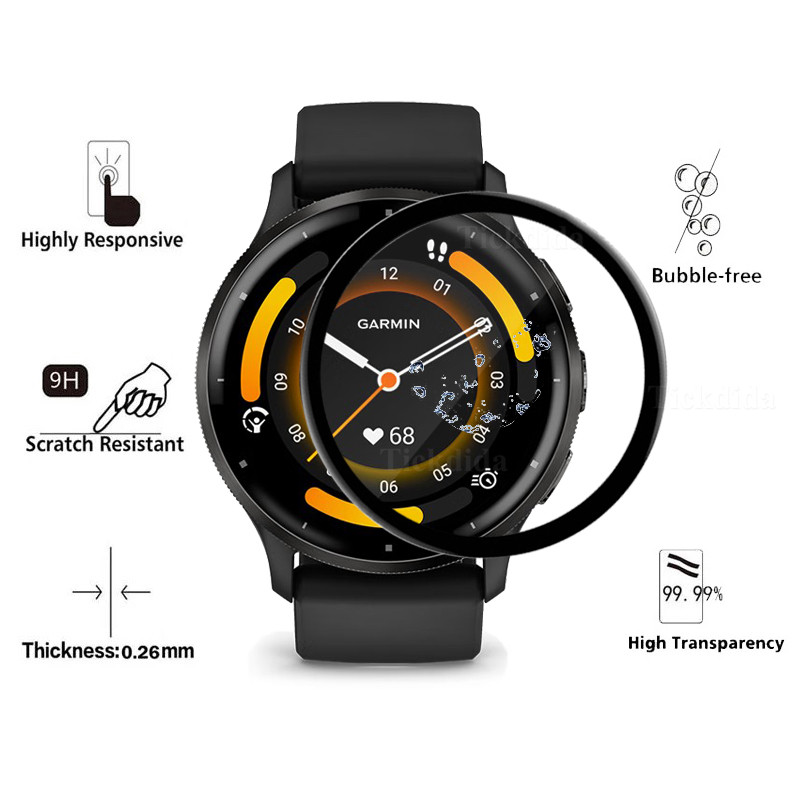 Garmin Venu3 Vivoactive6 1-3 Chiếc 900D HD Cong Kính Cường Lực Cho Garmin Vivoactive 6 5 4S 4 Venu SQ 2 Plus 3S 3 2S Chống Vân Tay Đồng Hồ Bảo Vệ Màn Hình