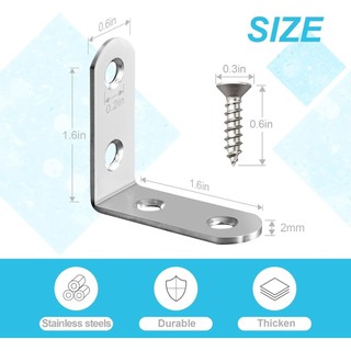 10 Chiếc L Giá Đỡ Góc Nẹp MONKIPAER Giá Đỡ Góc Kim Loại 90 Độ Góc Thép Không Gỉ Giá Đỡ Với 20 Chiếc Ốc Vít Để Bảo Vệ Khung Gỗ Bàn Ghế Giường Nội Thất an toàn dễ sử dụng phù hợp dùng cho gia đình căn hộ văn phòng và không gian nhỏ