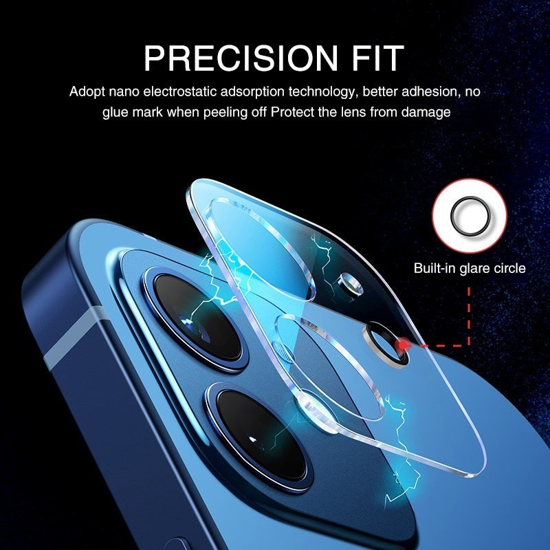 Camera sau Vòng bảo vệ ống kính trong suốt Thích hợp cho IPhone 16E 16 15 14 13 12 11 Pro Max 12 13 Mini 14 15 16 Plus