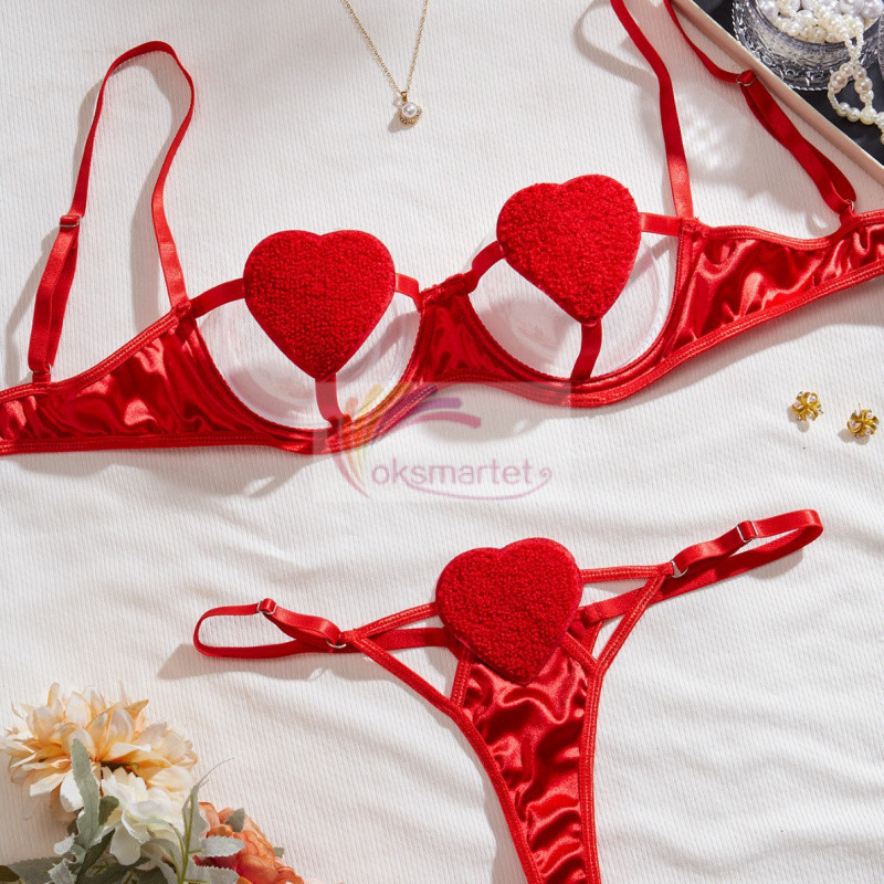Oksmartlove Bán Buôn Phong Cách Mới Gợi Cảm Trái Tim Rỗng Nữ Tính Bộ Đồ Lót Ba Điểm