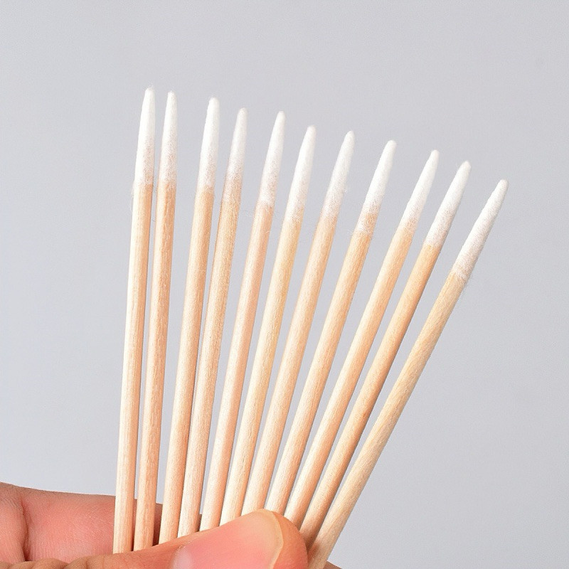 Tăm Bông Cán Gỗ 1 Đầu Phun Xăm pxtm